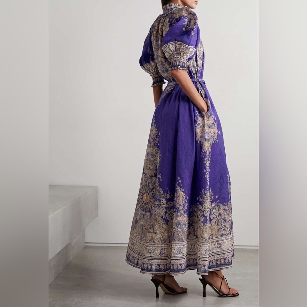 Zimmermann Anneke Maxi Dress in Indigo Paisley - Picture 3 of 16